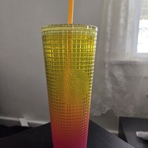 Starbucks Yellow and Pink Gradient Tumbler